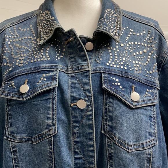 Westport Jackets & Blazers - Westport Women’s Studded Jean Jacket Denim SZ 2X